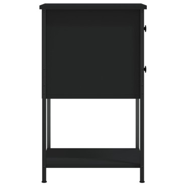vidaXL Κομοδίνα 2 τεμ. Μαύρο 32x42x70cm από Επεξεργασμένο Ξύλο