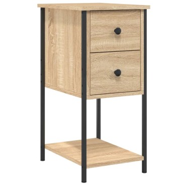 vidaXL Κομοδίνο Sonoma Δρυς 32x42x70cm από Επεξεργασμένο Ξύλο 1 τεμ.