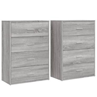 vidaXL Βοηθητικά Ντουλάπια 2 τεμ. Γκρι Sonoma 60x31x84cm Επεξ. Ξύλο