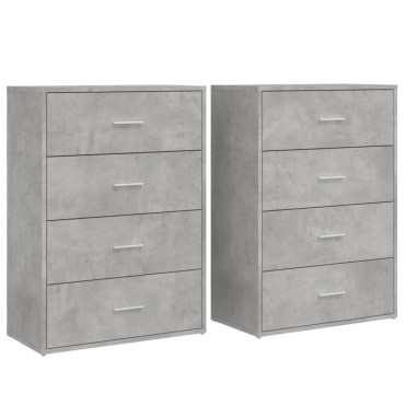 vidaXL Βοηθητικά Ντουλάπια 2 τεμ. Γκρι Σκυρ. 60x31x84cm Επεξ. Ξύλο