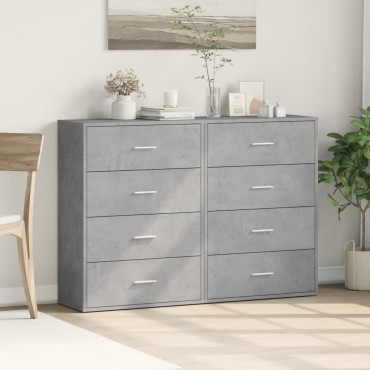 vidaXL Βοηθητικά Ντουλάπια 2 τεμ. Γκρι Σκυρ. 60x31x84cm Επεξ. Ξύλο