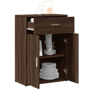 vidaXL Βοηθητικό Ντουλάπι Καφέ Δρυς 60x30x84cm από Επεξεργασμένο Ξύλο 1 τεμ.