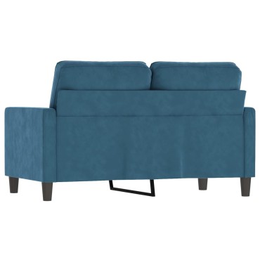 vidaXL Καναπές Διθέσιος Μπλε Βελούδινος 138x77x80cm 1 τεμ.