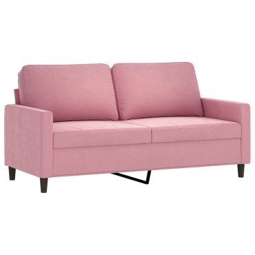 vidaXL Καναπές Διθέσιος Ροζ Βελούδινος 158x77x80cm 1 τεμ.