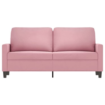 vidaXL Καναπές Διθέσιος Ροζ Βελούδινος 158x77x80cm 1 τεμ.