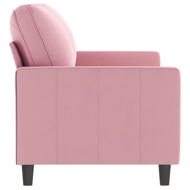 vidaXL Καναπές Διθέσιος Ροζ Βελούδινος 158x77x80cm 1 τεμ.