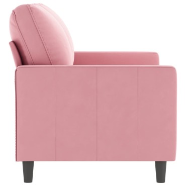 vidaXL Καναπές Διθέσιος Ροζ Βελούδινος 138x77x80cm 1 τεμ.