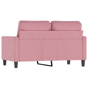 vidaXL Καναπές Διθέσιος Ροζ Βελούδινος 138x77x80cm 1 τεμ.