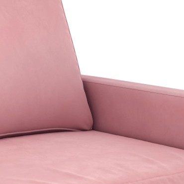 vidaXL Καναπές Διθέσιος Ροζ Βελούδινος 138x77x80cm 1 τεμ.