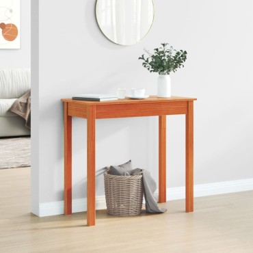 vidaXL Τραπέζι κονσόλα Καφέ Κεριού 80x40x75cm Μασίφ Ξύλο Πεύκου 1 τεμ.