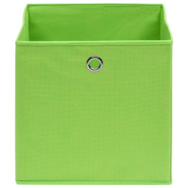 vidaXL Κουτιά Αποθήκευσης 10 τεμ. Πράσινα 28x28x28εκ. Ύφασμα Non-woven