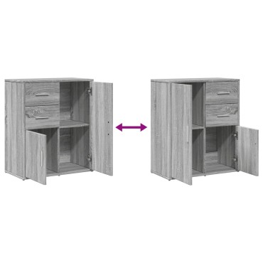vidaXL Βοηθητικά Ντουλάπια 2 τεμ. Γκρι Sonoma 60x31x70cm Επεξ. Ξύλο