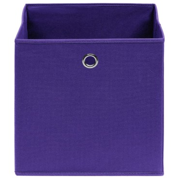 vidaXL Κουτιά Αποθήκευσης 10 τεμ. Μοβ 28x28x28 εκ. Ύφασμα Non-woven