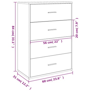 vidaXL Βοηθητικά Ντουλάπια 2 τεμ. Καφέ Δρυς 60x31x84cm Επεξ. Ξύλο