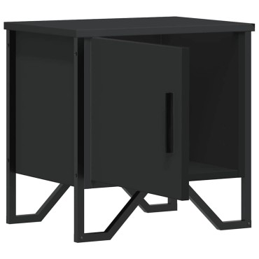 vidaXL Κομοδίνα 2 τεμ. Μαύρα 40x30x40cm από Επεξεργασμένο Ξύλο