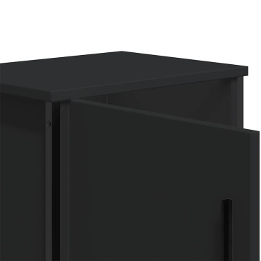 vidaXL Κομοδίνα 2 τεμ. Μαύρα 40x30x40cm από Επεξεργασμένο Ξύλο