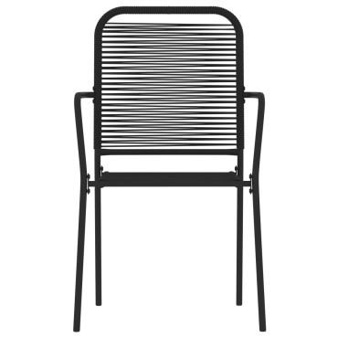vidaXL Σετ Τραπεζαρίας Κήπου 7 τεμ. Μαύρο 200x100x74cm