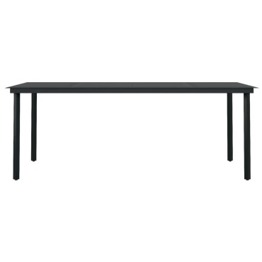 vidaXL Σετ Τραπεζαρίας Κήπου 9 τεμ. Μαύρο 200x100x74cm