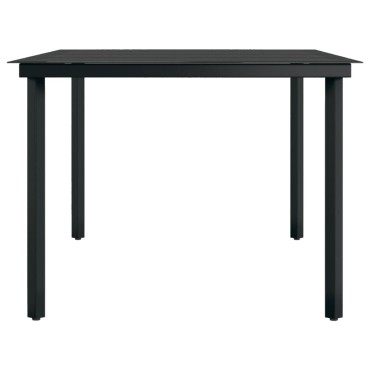 vidaXL Σετ Τραπεζαρίας Κήπου 9 τεμ. Μαύρο 200x100x74cm