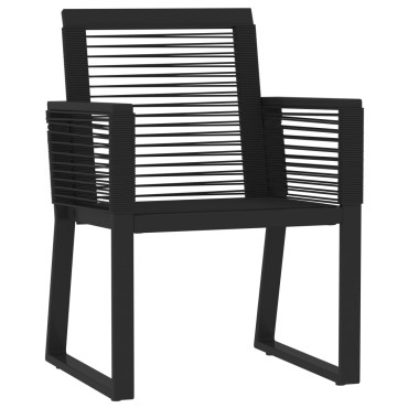 vidaXL Σετ Τραπεζαρίας Κήπου 7 τεμ. Μαύρο 200x100x74cm