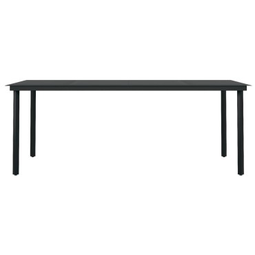 vidaXL Σετ Τραπεζαρίας Κήπου 7 τεμ. Μαύρο 200x100x74cm