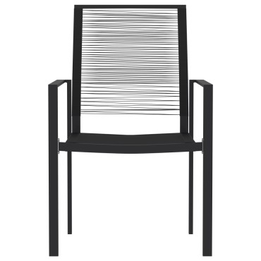 vidaXL Σετ Τραπεζαρίας Κήπου 7 τεμ. Μαύρο 200x100x74cm