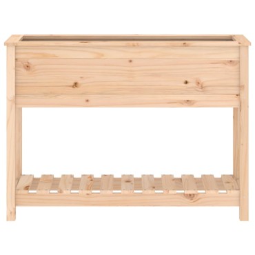 vidaXL Ζαρντινιέρα με Ράφι 111,5 x 34,5 x 81 εκ. Μασίφ Ξύλο Πεύκου