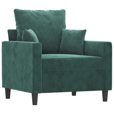 vidaXL Πολυθρόνα Σκούρο πράσινο Βελούδινη 78x77x80cm 1 τεμ. Γωνιακός