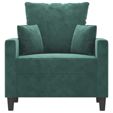 vidaXL Πολυθρόνα Σκούρο πράσινο Βελούδινη 78x77x80cm 1 τεμ. Γωνιακός