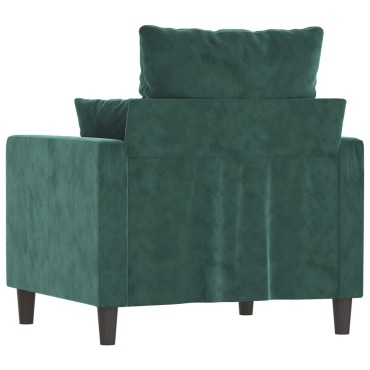 vidaXL Πολυθρόνα Σκούρο πράσινο Βελούδινη 78x77x80cm 1 τεμ. Γωνιακός