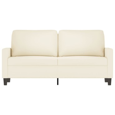 vidaXL Καναπές Διθέσιος Κρεμ Βελούδινος 158x77x80cm 1 τεμ.