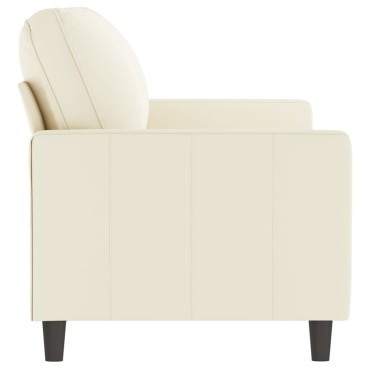 vidaXL Καναπές Διθέσιος Κρεμ Βελούδινος 158x77x80cm 1 τεμ.