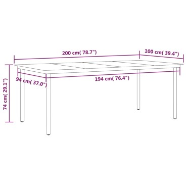 vidaXL Σετ Τραπεζαρίας Κήπου 9 τεμ. Μαύρο 52x56x88cm