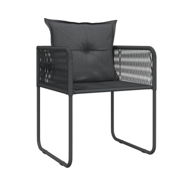 vidaXL Σετ Τραπεζαρίας Κήπου 7 τεμ. Μαύρο 200x100x74cm