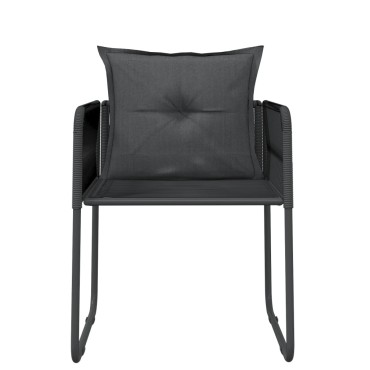 vidaXL Σετ Τραπεζαρίας Κήπου 7 τεμ. Μαύρο 200x100x74cm