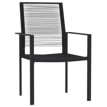 vidaXL Σετ Τραπεζαρίας Κήπου 9 τεμ. Μαύρο 200x100x74cm