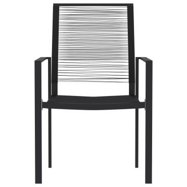 vidaXL Σετ Τραπεζαρίας Κήπου 9 τεμ. Μαύρο 200x100x74cm