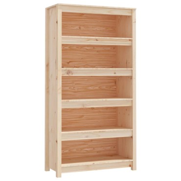 vidaXL Βιβλιοθήκη 80x35x154cm από Μασίφ Ξύλο Πεύκου 1 τεμ.