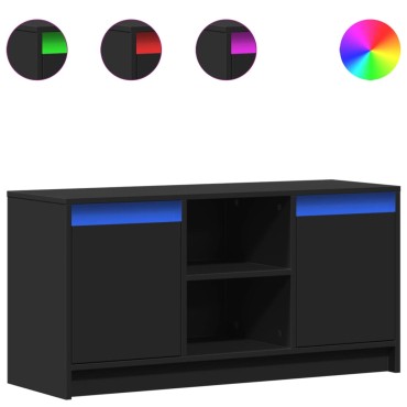 vidaXL Έπιπλο Τηλεόρασης με LED Μαύρο 100x34x50cm από Επεξ. Ξύλο