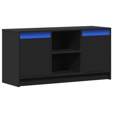 vidaXL Έπιπλο Τηλεόρασης με LED Μαύρο 100x34x50cm από Επεξ. Ξύλο