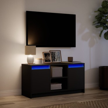 vidaXL Έπιπλο Τηλεόρασης με LED Μαύρο 100x34x50cm από Επεξ. Ξύλο
