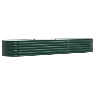 vidaXL Υψωμένο Κρεβάτι Κήπου Πράσινο 320x80x44 εκ. Γαλβανισμένο Ατσάλι
