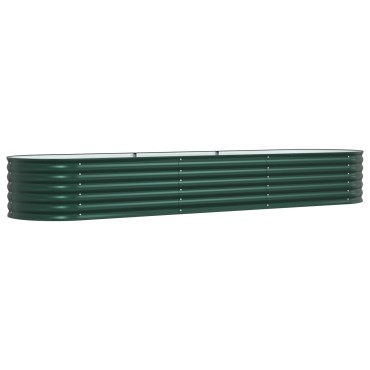 vidaXL Υψωμένο Κρεβάτι Κήπου Πράσινο 320x80x44 εκ. Γαλβανισμένο Ατσάλι