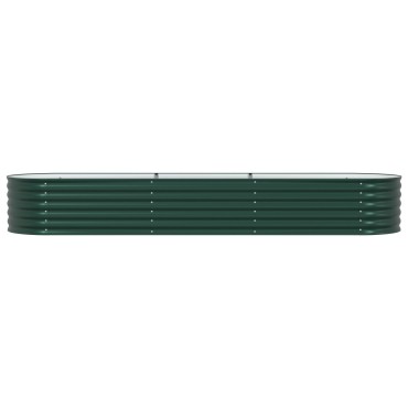 vidaXL Υψωμένο Κρεβάτι Κήπου Πράσινο 320x80x44 εκ. Γαλβανισμένο Ατσάλι