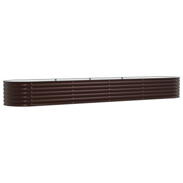 vidaXL Υψωμένο Παρτέρι για Κήπο Καφέ 400x80x44 εκ σε Γαλβανισμένο Χάλυβα
