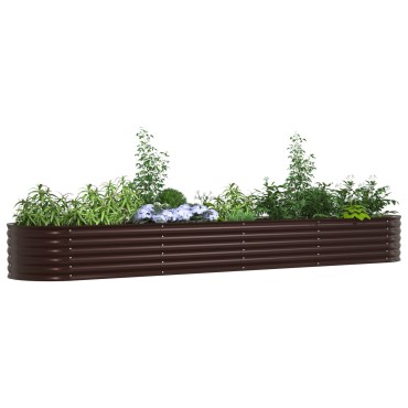vidaXL Υψωμένο Παρτέρι για Κήπο Καφέ 400x80x44 εκ σε Γαλβανισμένο Χάλυβα