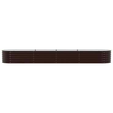 vidaXL Υψωμένο Παρτέρι για Κήπο Καφέ 400x80x44 εκ σε Γαλβανισμένο Χάλυβα