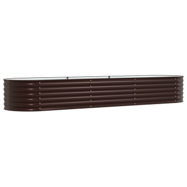 vidaXL Ψηλό Κρεβάτι Κήπου Καφέ 320x80x44 εκ από Γαλβανισμένο Χάλυβα