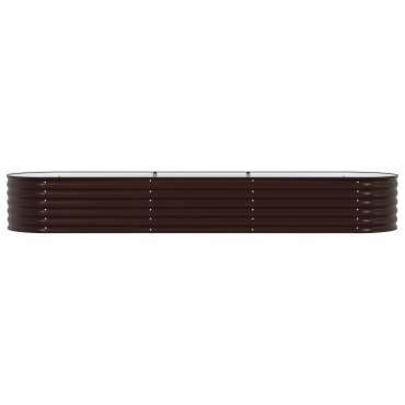 vidaXL Ψηλό Κρεβάτι Κήπου Καφέ 320x80x44 εκ από Γαλβανισμένο Χάλυβα