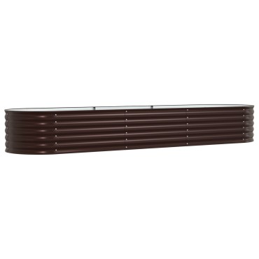 vidaXL Ψηλό Κρεβάτι Κήπου Καφέ 320x80x44 εκ από Γαλβανισμένο Χάλυβα